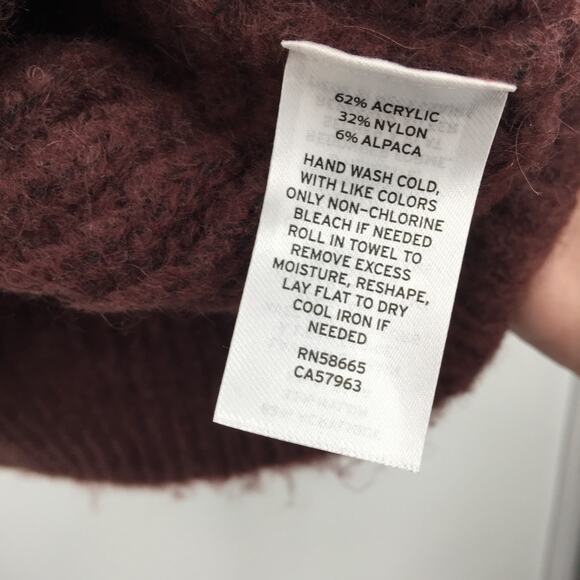 Leith Pullover Turtle Neck Vine Sweater Dolman Sleeve Burgundy Size Large NWT - Picture 6 of 6